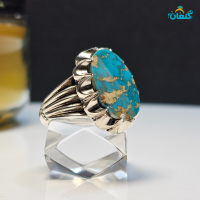 انگشتر فیروزه شجری گلکاسنی رگه طلائی