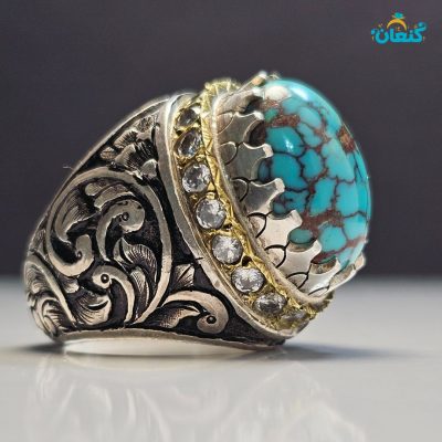 فیروزه شجری عنکبوتی گلکاسنی اصل نیشابور - Image 4