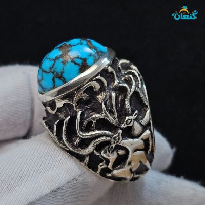 فیروزه اصل شجری سنگ سیاه نیشابوری، سنگ چاهی تمام مغز - Image 3