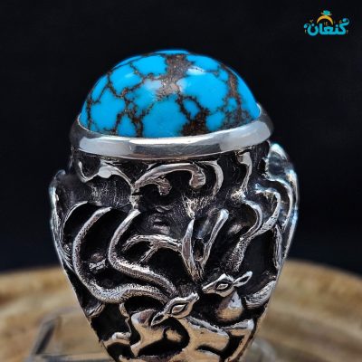 فیروزه اصل شجری سنگ سیاه نیشابوری، سنگ چاهی تمام مغز - Image 2