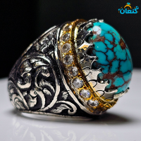 انگشتر فیروزه شجری عنکبوتی گلکاسنی