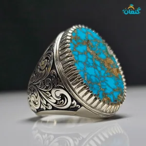 انگشتر فیروزه شجر رگه طلایی - ????? ???? ?????