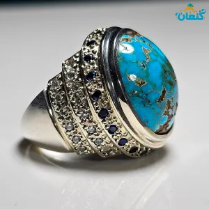 انگشتر فیروزه شجری دو پوست تمام مغز - ????? ???? ?????
