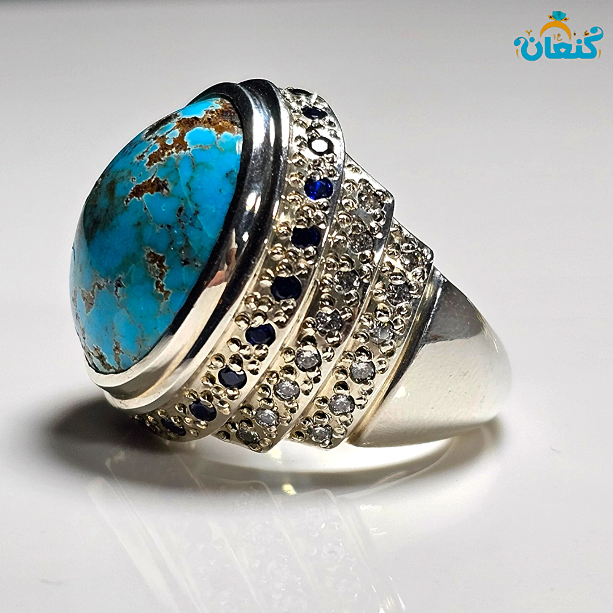 انگشتر فیروزه شجری دو پوست تمام مغز - ???? 3