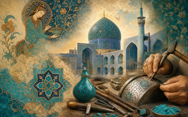 فیروزه در هنر ایران؛ از معماری تا انگشتر دست‌ساز