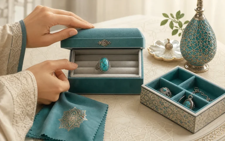 بهترین روش نگهداری انگشتر فیروزه در جعبه